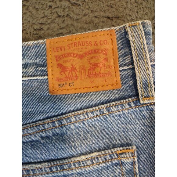 Levi's Jeans 501 CT Mens 32x28 (actual) Slim Custom Tapered Button Fly Denim - Picture 8 of 12